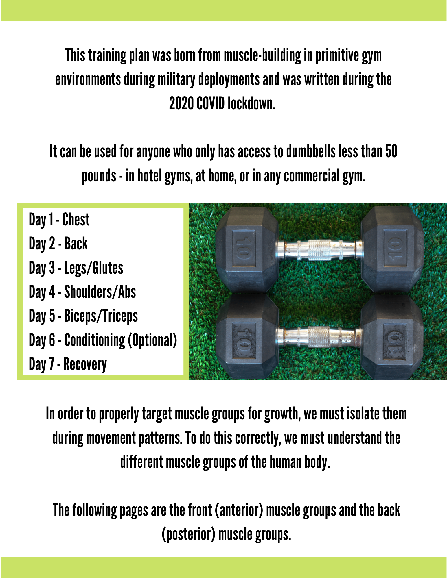 6 week home workout plan dumbbells hotsell